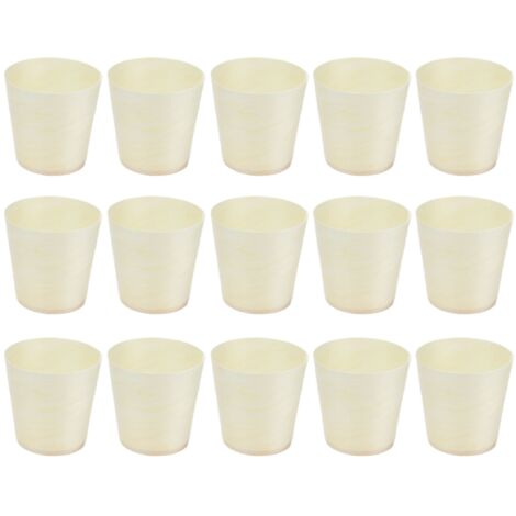 15Pcs Disposable Tasting Cup Wooden Decorated Lightweight Dessert Cup for Home Bars Restaurants (1/5)