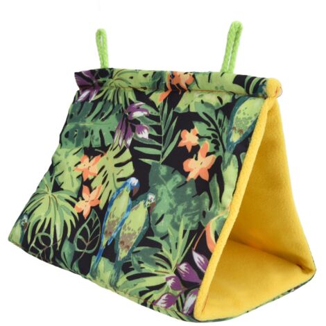 Pet Bird Nest Hammock Triangle Shade Bird Nest Hanging Parrot Hut Tent Bird Cage Toys (1/5)