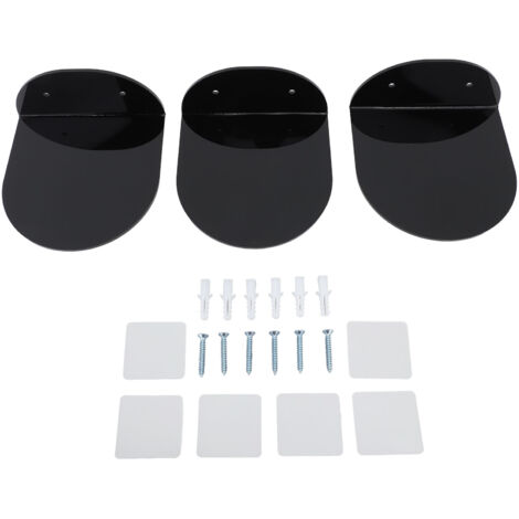 3pcs Wall Speaker Floating Shelves Acrylic Waterproof Wall Mounted Speaker Display Stand for Baby Camera Small Alarm Clock Black (1/5)