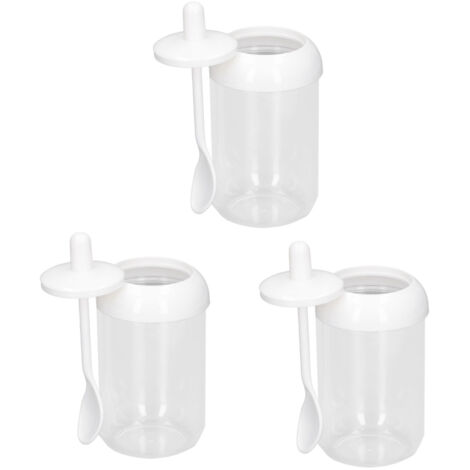 3PCS Seasoning Box with Spoon Transparent Spice Bottle Sealed Spice Container for Kitchen (1/5)