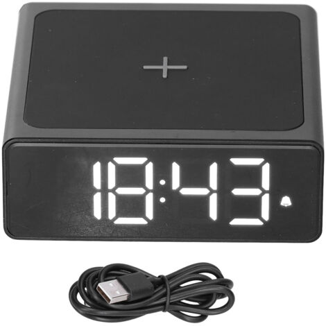 Digital Alarm Clock 3 In1 LED Desktop Digital Clock with Wireless Charging USB Power Supply for Bedroom Bedside Office (1/5)