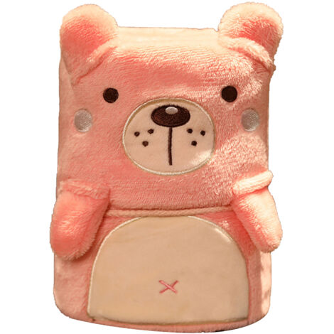 Flannel Blanket Cute Animal Shape Soft Skin Friendly Portable Nap Blanket for Sofa Bed Office Dormitory Pink Bear 80x100cm / 31.5x39.4in (1/5)