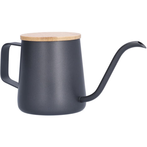 350ml Stainless Steel Coffee Pot Long Narrow Spout Manual Coffee Making Kettle with Bamboo Lid (1/5)