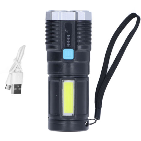 Quad Core Bright LED Flashlight USB Rechargeable Outdoor Multi Functional Spotlight with Battery Indicator (1/5)