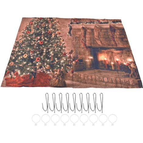 Christmas Curtains Decorative Blackout 3D Colorful Pattern Window Curtains for Bedroom Living Room Bathroom150x166cm (1/5)