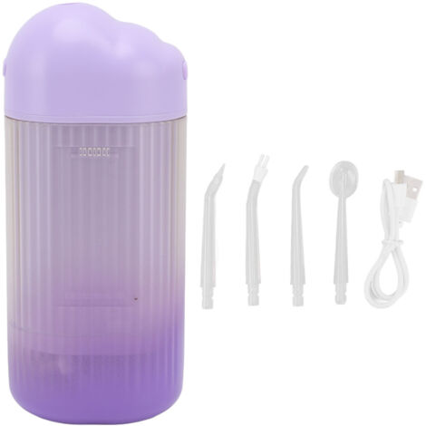 Electric Oral Irrigator 3 Modes High Frequency Pulse IPX7 Waterproof Portable Dental Oral Irrigator Teeth Cleaner Purple