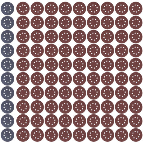 100PCS 5in Round Sanding Disc Include 80 180 240 320 400 800 1000 1500 2000 3000 Grit Round Sandpaper for Leather Wall (1/5)