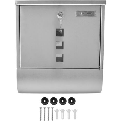 Mail Box European Style Narrow Slot Stainless Steel Hanging Locking Mailbox for Outside Garden (1/5)