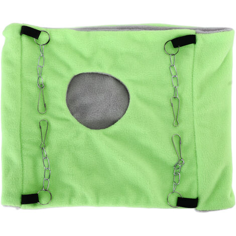 Bird Warm Nest Thermal Plush Cage Hanging Bed Hamster Double Layer Hammock for Winter Cold WeatherGreen (1/5)