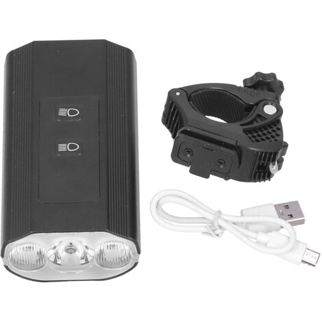 3LED Bike Light Adjustable Waterproof Bicycle Headlight with Battery Display USB Charging for Road Mountain (1/5)