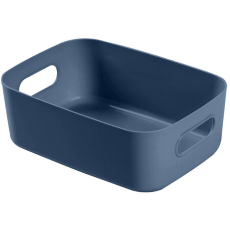 Desktop Storage Basket PP Cosmetic Storages Box Desktops Sundries Organizer with Handle for HouseholdSmall Blue (1/2)