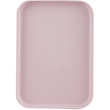 Kitchen Serving Tray Wheat Straw Rectangular Nordic Style Cupcake Fruit Snack Tea Tray for Home Office Restaurant Pink S (Approx. 25x17cm / 9.8x6.7in) (1/5)