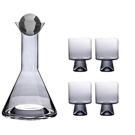 Glass Set Retro Thick Glass Water Pitcher Large Capacit Bedside Water with Water Cup (1/5)