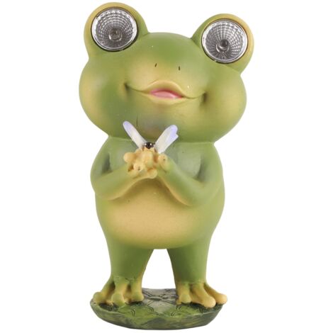 Garden Patio Fence Solar Lights Scare Frog Resin Decorative Ornaments (1/5)