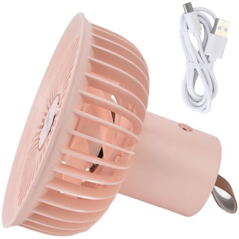 Electric Fan Portable Multifunctional Usb Charging Outdoor Hanging Battery Powered Fan for Home Office Study Camping Pink (1/5)