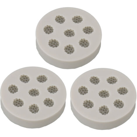 3Pcs Silicone Mold Raspberry Shape Easy Demoulding Flexible Soft Grey Baking Mold for DIY Cake Fondant Chocolate (1/5)
