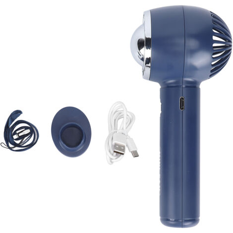 Handheld Fan 3 Speeds USB Charging Strong Wind Lightweight 1200mAh Battery Portable Fan Handheld for Office Travel Blue (1/5)