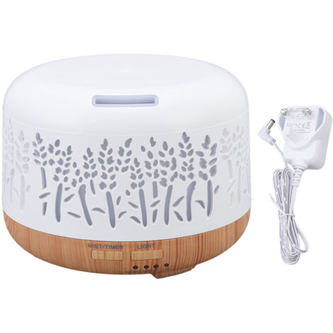 Desktop Humidifier 300ml Wood Grain Design Low Noise Aromatherapy Humidifier with LED Color Light 100‑240V UK Plug (1/5)