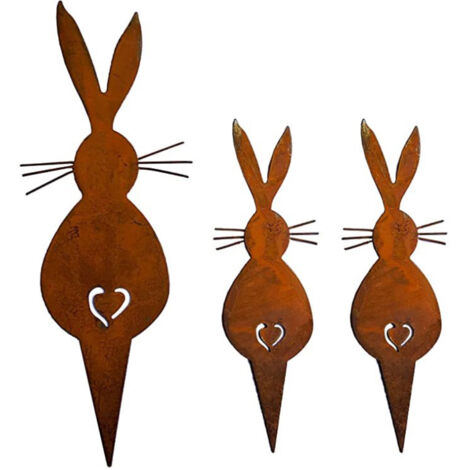 Easter Iron Bunny Adornments Easter Crafts Decorations for Lawn Garden Ornament (1/5)