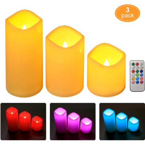 3Pcs/Set LED Flameless Candle Lights Remote Control Candle Lights Night Light Battery Powered Led Tea Lights Birthday Wedding Decor (1/5)