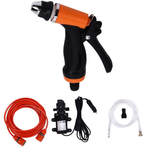 12V Pressure Washer 100W Portable Car Washer Pump Cleaning Kit for Home Garden G1/2 External Thread (1/5)