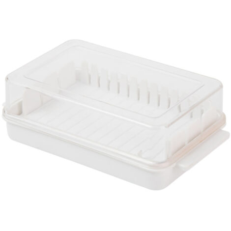 Butter Cutting Box with Transparent Lid Cutting Wizard Preservation Multifunctional Butter Container for Refrigerator White (1/5)