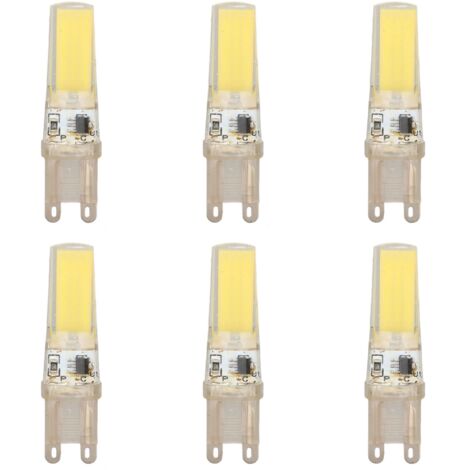 6pcs G9 LED Light Bulb COB Dimmable Professional G9 LED Bulb Replacement for Wall Lamps Table Lamps 220V White Light (1/5)