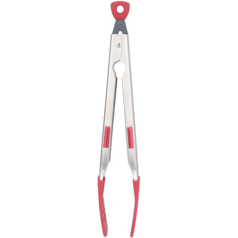 Food Tong Thickened 304 Stainless Steel Anti Slip Corrosion Resistant Barbecue Tongs for Restaurant Kitchen Baking Red (1/5)