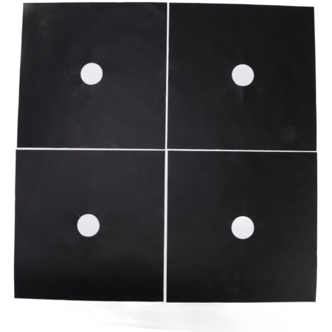 4Pcs Stove Burner Cover PTFE Coating Non Stick Gas Range Stove Top Protector Pad for Kitchen Cooking Black 27x27cm 0.1mm (1/5)