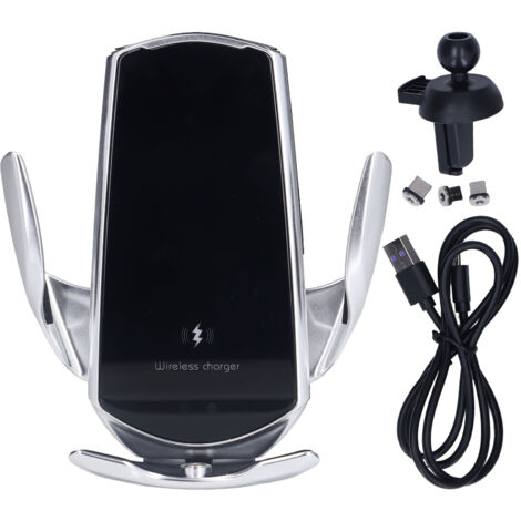 Car Wireless Charger USB Powered Car Phone Mount Bracket Smart Infrared Sensor Charger for Auto (1/5)