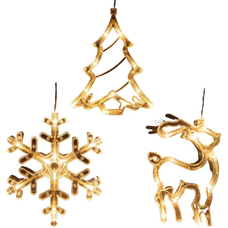 LED Christmas Lights Window Suction Cup Chandelier Lamp Decorative Curtain Lights Decor Christmas Decoration (1/5)