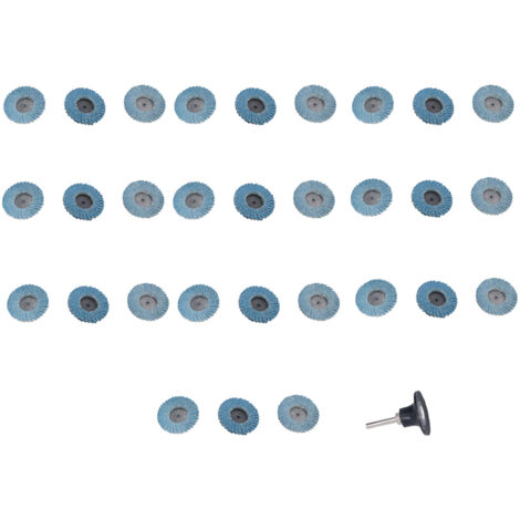 31PCS 2in/5cm Flat Flap Disc 40/60/80 Grits Blue Zirconia Alumina for Grinding Blending Sanding (1/5)