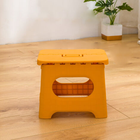 Folding Step Stool Portable Strong Space Saving Plastic Footstool for Adults and Kids Yellow (1/5)
