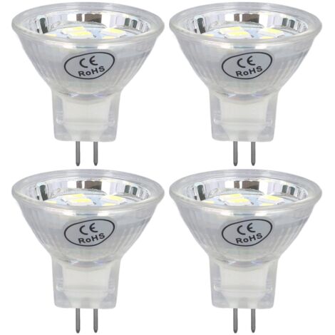 4Pcs MR11 LED Bulb 3W 300lm Bulb with 9 Beads Double Pin Base for Spotlight Landscape LampCold White Light (1/5)