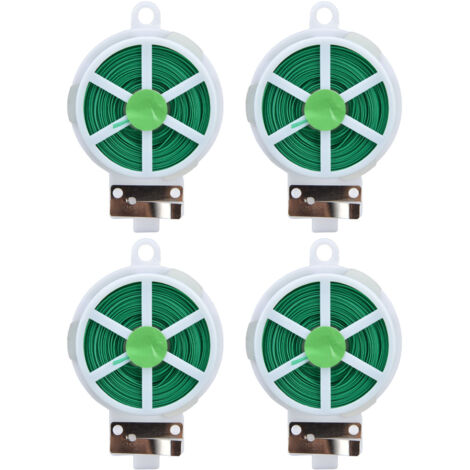 4pcs Plant Ties 50 Meters Green Twist Ties Wire with Built in Cutter for Garden Courtyard Indoor Plants Support Fixing (1/5)