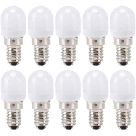 10Pcs E14 Light Bulb Stainless Steel 1.5W 220V LED Bulb for Chandelier Ceiling Cabinet Wall Table Lamps Warm White Light