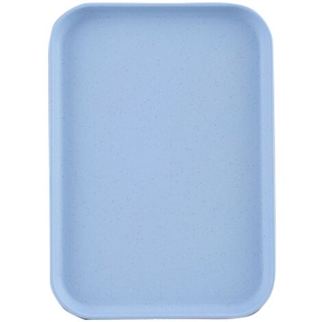 Kitchen Serving Tray Wheat Straw Rectangular Nordic Style Cupcake Fruit Snack Tea Tray for Home Office Restaurant Light Blue S (Approx. 25x17cm / 9.8x6.7in) (1/5)