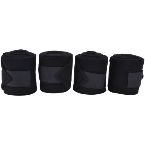 4Pcs Horse Leg Warp Self Adhesive Breathable Wear Resistant Animal Leg Bandage for Cows Horses Black (1/5)