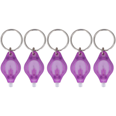 5 Pcs UV Mini Keychain 365nm 395nm Wavelength Portable LED Purple Light UV LED Keychain Flashlight (1/5)