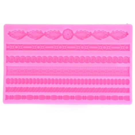 3D Pearl Knit Rope Silicone Mold Food Grade Reusable Cake Decorating Mould for Cakes Jellies Breads Desserts Pink (1/5)