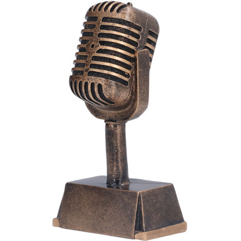 Music Award Trophy Synthetic Resin Decorative Microphone Tabletop Ornament for Home Singing Competition (1/5)