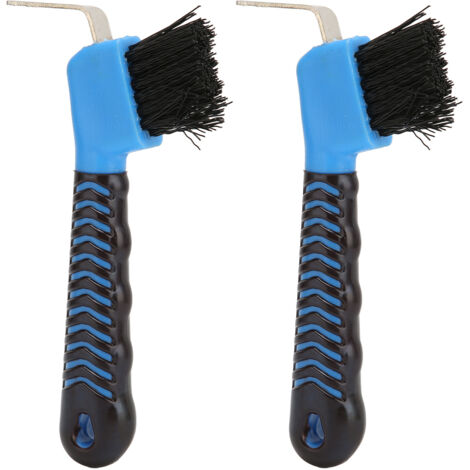 2Pcs Horse Hoof Pick Brushes Horse Hoof Cleaning Tool with Soft Touch Rubber Handle for Horse Stable