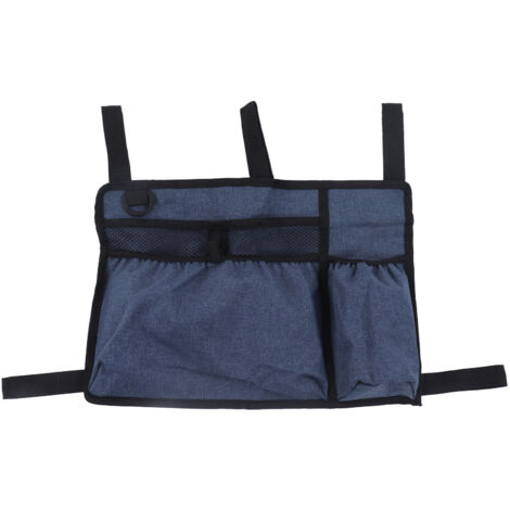 Multi Pocket Oxford Cloth Walker Storage Bag Wheelchair Side Hanging Storage Bag Walker Basket Bag Blue (1/5)