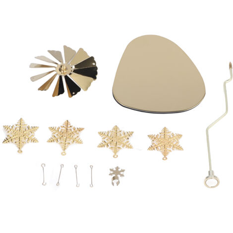 Candle Holder Round Triangle Tray Romantic European Style Stainless Steel Rotating Aromatherapy Wind Chime Candle Holder Snowflake (1/5)