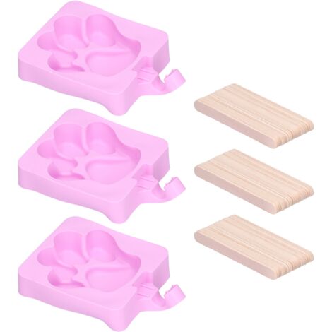 3Pcs Cute Cat Claw Design Ice Cream Mold Silicone Cake Ice Bar Making Mold for Kitchen (1/5)