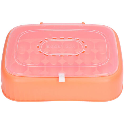 24 Eggs Containers ABS Egg Tray Storage Box Refrigerator Organizer Bins with Breathable VentsOrange (1/5)