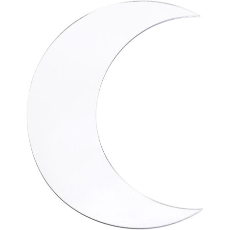 Moon Shape Mirror Wall Sticker Acrylic Decorative Background Decal for Home Office CorridorSilver (1/5)