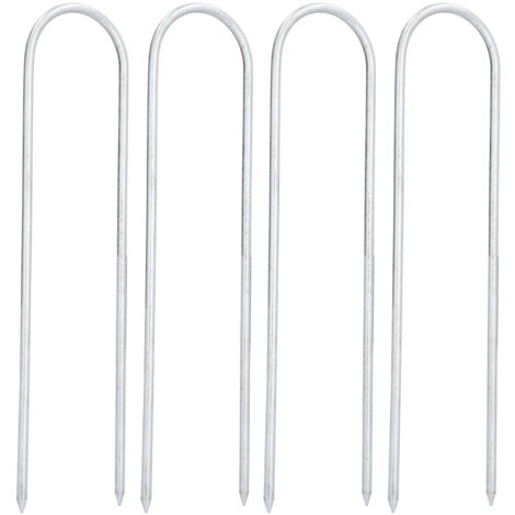 Garden Staples Galvanized U Shaped Garden Fencing Peg for Greenhouses Lawns Gardens (1/5)