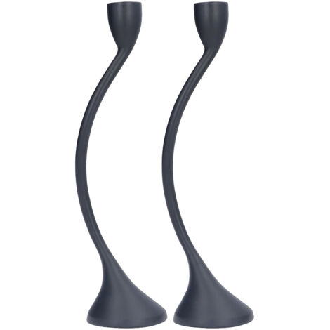 Candle Holder Zinc Alloy High Foot European Style Romantic Simple Retro Black Candlesticks for Bar (1/5)