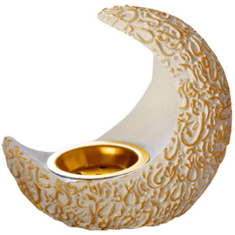 Incense Holder Moon Shape Aroma Stove Holder Resin Incense Holder Aromatherapy Stove Desktop Ornament Home Office Decor (1/5)